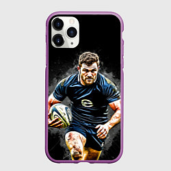 Чехол iPhone 11 Pro матовый Регбист на черном