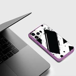Чехол iPhone 11 Pro матовый Color black white, цвет: 3D-фиолетовый — фото 2