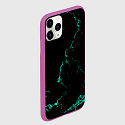 Чехол iPhone 11 Pro матовый Color black turquoise, цвет: 3D-фиолетовый — фото 2