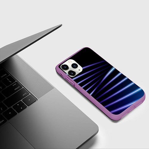 Чехол iPhone 11 Pro матовый Color black blue / 3D-Фиолетовый – фото 3