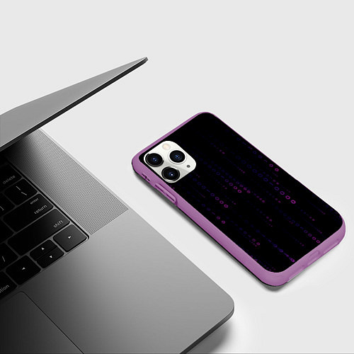 Чехол iPhone 11 Pro матовый Color black pink / 3D-Фиолетовый – фото 3