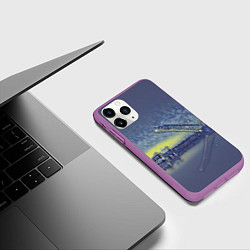 Чехол iPhone 11 Pro матовый Разводной мост, цвет: 3D-фиолетовый — фото 2