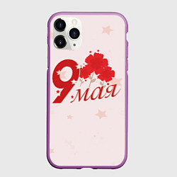 Чехол iPhone 11 Pro матовый 9 мая со звездами, цвет: 3D-фиолетовый
