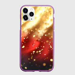 Чехол iPhone 11 Pro матовый Волнистая текстура с блестками, цвет: 3D-фиолетовый