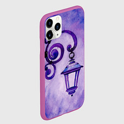Чехол iPhone 11 Pro матовый Уличный фиолетовый фонарь, цвет: 3D-фиолетовый — фото 2