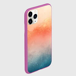 Чехол iPhone 11 Pro матовый Персиковый градиент текстура, цвет: 3D-фиолетовый — фото 2
