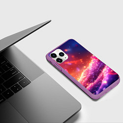 Чехол iPhone 11 Pro матовый Фиолетовые и красные оттенки текстура, цвет: 3D-фиолетовый — фото 2