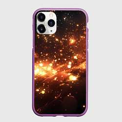 Чехол iPhone 11 Pro матовый Искры и огоньки текстура, цвет: 3D-фиолетовый