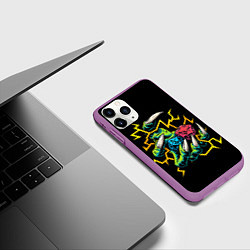 Чехол iPhone 11 Pro матовый Dragons Paw and Cubes, цвет: 3D-фиолетовый — фото 2