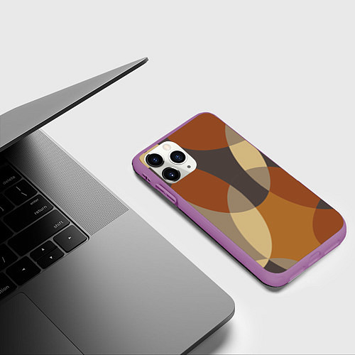 Чехол iPhone 11 Pro матовый Графические цветные текстуры и паттерны / 3D-Фиолетовый – фото 3