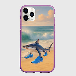 Чехол iPhone 11 Pro матовый Тралалеро тралала мем, цвет: 3D-фиолетовый