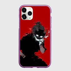 Чехол iPhone 11 Pro матовый Демон с маской, цвет: 3D-фиолетовый