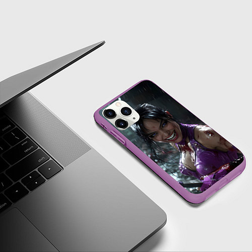 Чехол iPhone 11 Pro матовый Счастливая Милина МК / 3D-Фиолетовый – фото 3