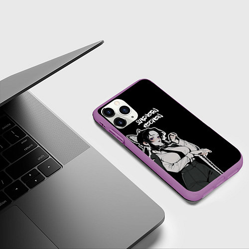 Чехол iPhone 11 Pro матовый Деловая Шинобу - Клинок рассекающий демонов / 3D-Фиолетовый – фото 3