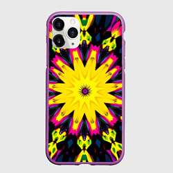 Чехол iPhone 11 Pro матовый Звездный калейдоскоп, цвет: 3D-фиолетовый