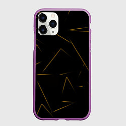 Чехол iPhone 11 Pro матовый Color yellow line, цвет: 3D-фиолетовый