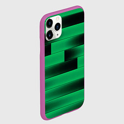 Чехол iPhone 11 Pro матовый Color green square, цвет: 3D-фиолетовый — фото 2