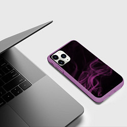 Чехол iPhone 11 Pro матовый Color smoke pink, цвет: 3D-фиолетовый — фото 2