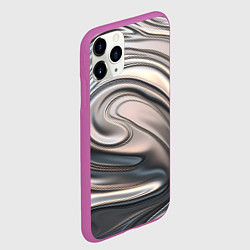 Чехол iPhone 11 Pro матовый Расплавленный металл, цвет: 3D-фиолетовый — фото 2