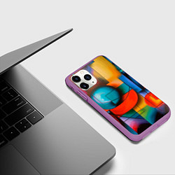 Чехол iPhone 11 Pro матовый Фигурный авангард, цвет: 3D-фиолетовый — фото 2