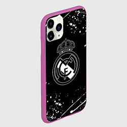 Чехол iPhone 11 Pro матовый Real Madrid белые краски, цвет: 3D-фиолетовый — фото 2