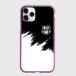 Чехол iPhone 11 Pro матовый Barcelona черно белые краски, цвет: 3D-фиолетовый