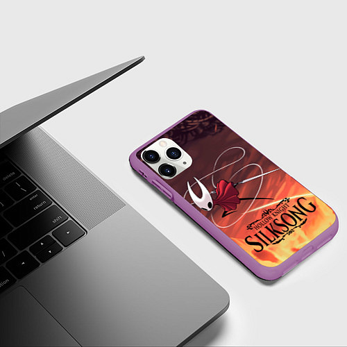 Чехол iPhone 11 Pro матовый Герой Hollow knight silksong / 3D-Фиолетовый – фото 3