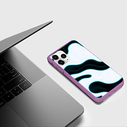 Чехол iPhone 11 Pro матовый Пятна с неоном, цвет: 3D-фиолетовый — фото 2
