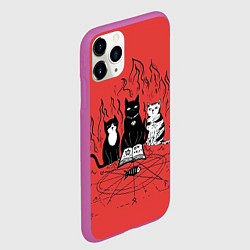 Чехол iPhone 11 Pro матовый Котики колдуют, цвет: 3D-фиолетовый — фото 2