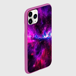 Чехол iPhone 11 Pro матовый Неоновый галактический космос, цвет: 3D-фиолетовый — фото 2