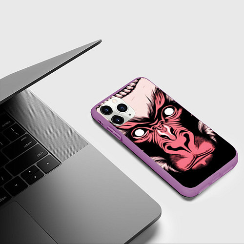 Чехол iPhone 11 Pro матовый Monkey wisdom / 3D-Фиолетовый – фото 3