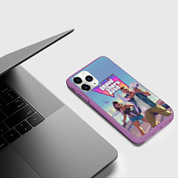 Чехол iPhone 11 Pro матовый Джейсон Дюваль и Лусия Каминос Gta 6, цвет: 3D-фиолетовый — фото 2