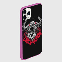 Чехол iPhone 11 Pro матовый Cyber demon doom, цвет: 3D-фиолетовый — фото 2
