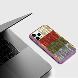 Чехол iPhone 11 Pro матовый Цветной узор абстрактная графика, цвет: 3D-фиолетовый — фото 2