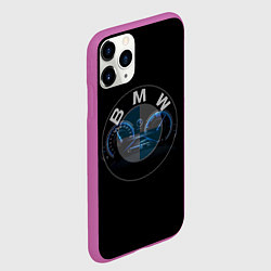Чехол iPhone 11 Pro матовый BMW спидометр и логотип, цвет: 3D-фиолетовый — фото 2