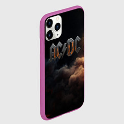 Чехол iPhone 11 Pro матовый ACDC металлический лого, цвет: 3D-фиолетовый — фото 2