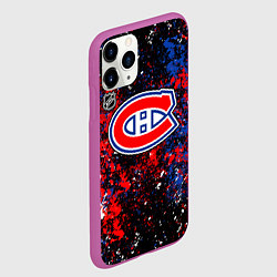 Чехол iPhone 11 Pro матовый Montreal Canadiens NHL black, цвет: 3D-фиолетовый — фото 2