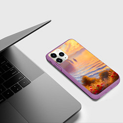 Чехол iPhone 11 Pro матовый Рассветный залив, цвет: 3D-фиолетовый — фото 2