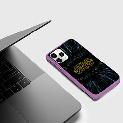 Чехол iPhone 11 Pro матовый Звёздные войны космический прыжок, цвет: 3D-фиолетовый — фото 2