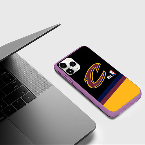 Чехол iPhone 11 Pro матовый Cleveland Cavaliers NBA basketball / 3D-Фиолетовый – фото 3
