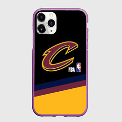 Чехол iPhone 11 Pro матовый Cleveland Cavaliers NBA basketball, цвет: 3D-фиолетовый