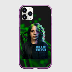 Чехол iPhone 11 Pro матовый Билли Айлиш глитч стиль, цвет: 3D-фиолетовый