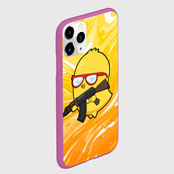 Чехол iPhone 11 Pro матовый Курица и автомат, цвет: 3D-фиолетовый — фото 2