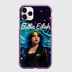 Чехол iPhone 11 Pro матовый Певица Билли Айлиш, цвет: 3D-фиолетовый