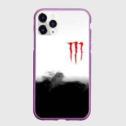 Чехол iPhone 11 Pro матовый Monster energy splash smoke, цвет: 3D-фиолетовый