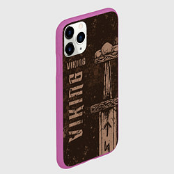 Чехол iPhone 11 Pro матовый Меч викинга, цвет: 3D-фиолетовый — фото 2