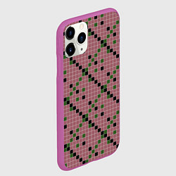 Чехол iPhone 11 Pro матовый Коричневая с черным и зеленым плитка, цвет: 3D-фиолетовый — фото 2