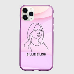 Чехол iPhone 11 Pro матовый Билли Айлиш из линии - минимализм, цвет: 3D-фиолетовый