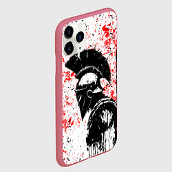 Чехол iPhone 11 Pro матовый Воин Спарты, цвет: 3D-малиновый — фото 2