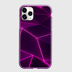 Чехол iPhone 11 Pro матовый Плиты с фиолетовыми гранями, цвет: 3D-фиолетовый